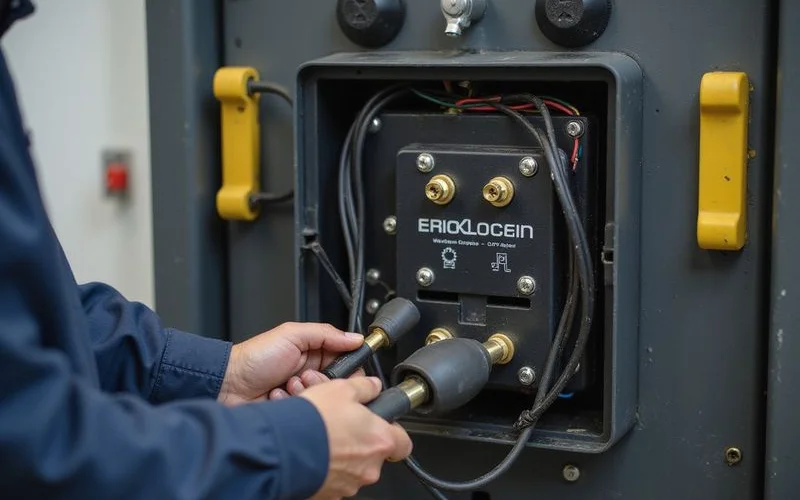 Autogate receiver box open during a service visit