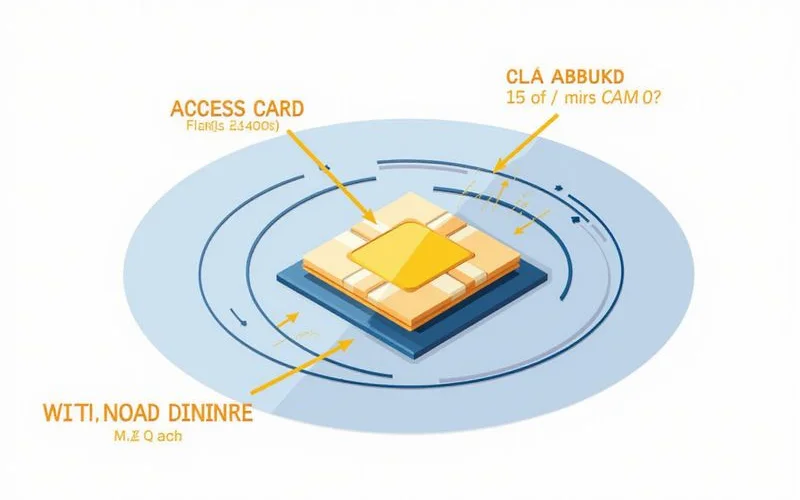 Diagram of an access card chip and antenna coil