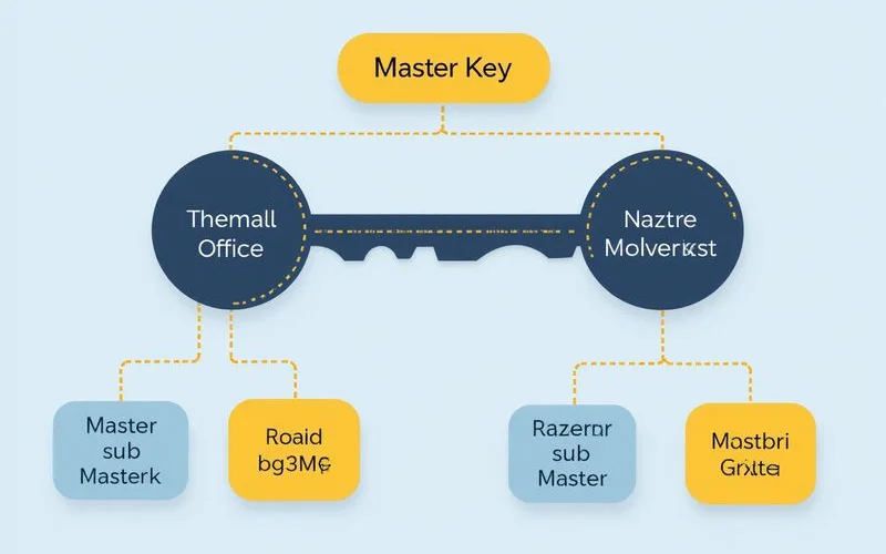 Master key hierarchy diagram for a small office