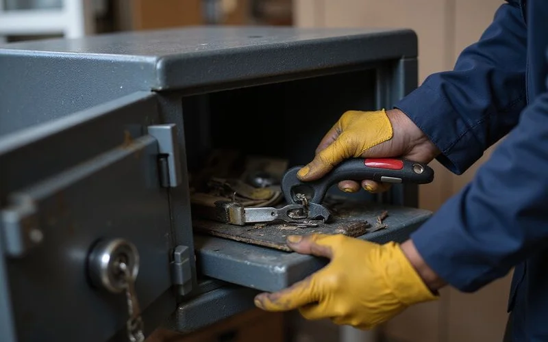 Open safe after non-destructive opening with contents intact